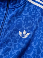 Adidas Kamuflaj Desenli Fermuarlı Eşofman Takımı Siyah Kırmızı